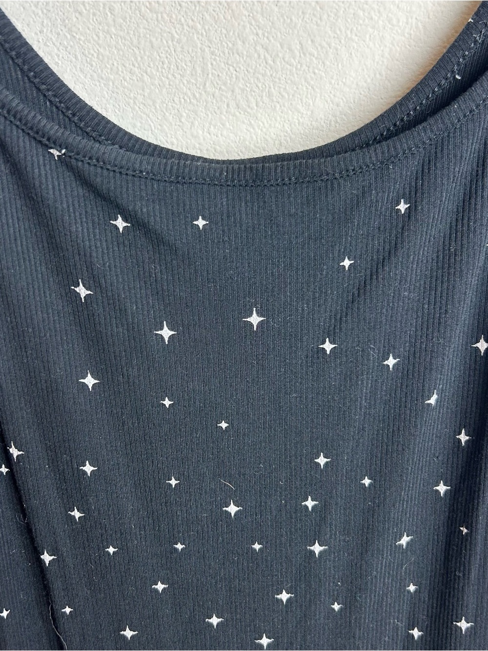 SKIMS Soft Lounge Rib Onyx Sparkle Star Slip Dress Sz L - Picture 6 of 13